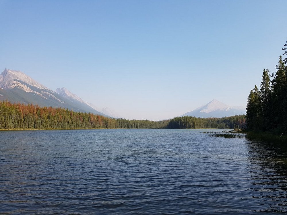 Honeymoon Lake with Mountains in the background