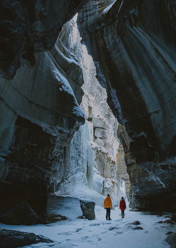 Maligne Canyon Florr during winter time